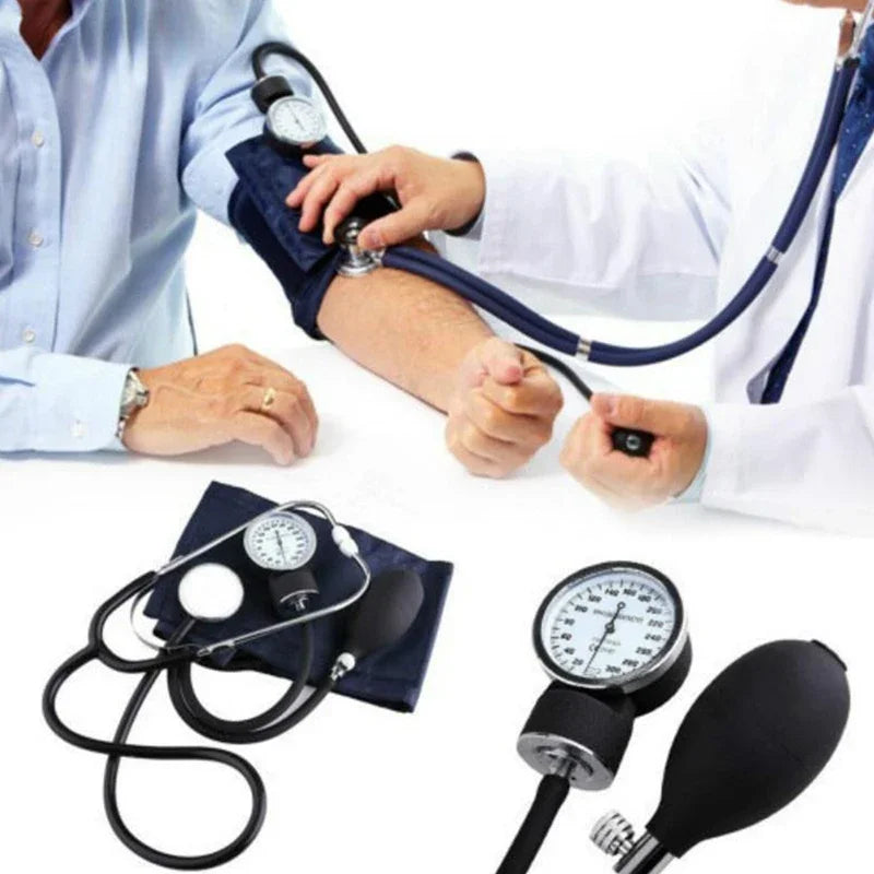JUSTLANG Medical Manual Blood Pressure Monitor BP Cuff Upper Arm Aneroid Sphygmomanometer Tonometer Meter Tester Device