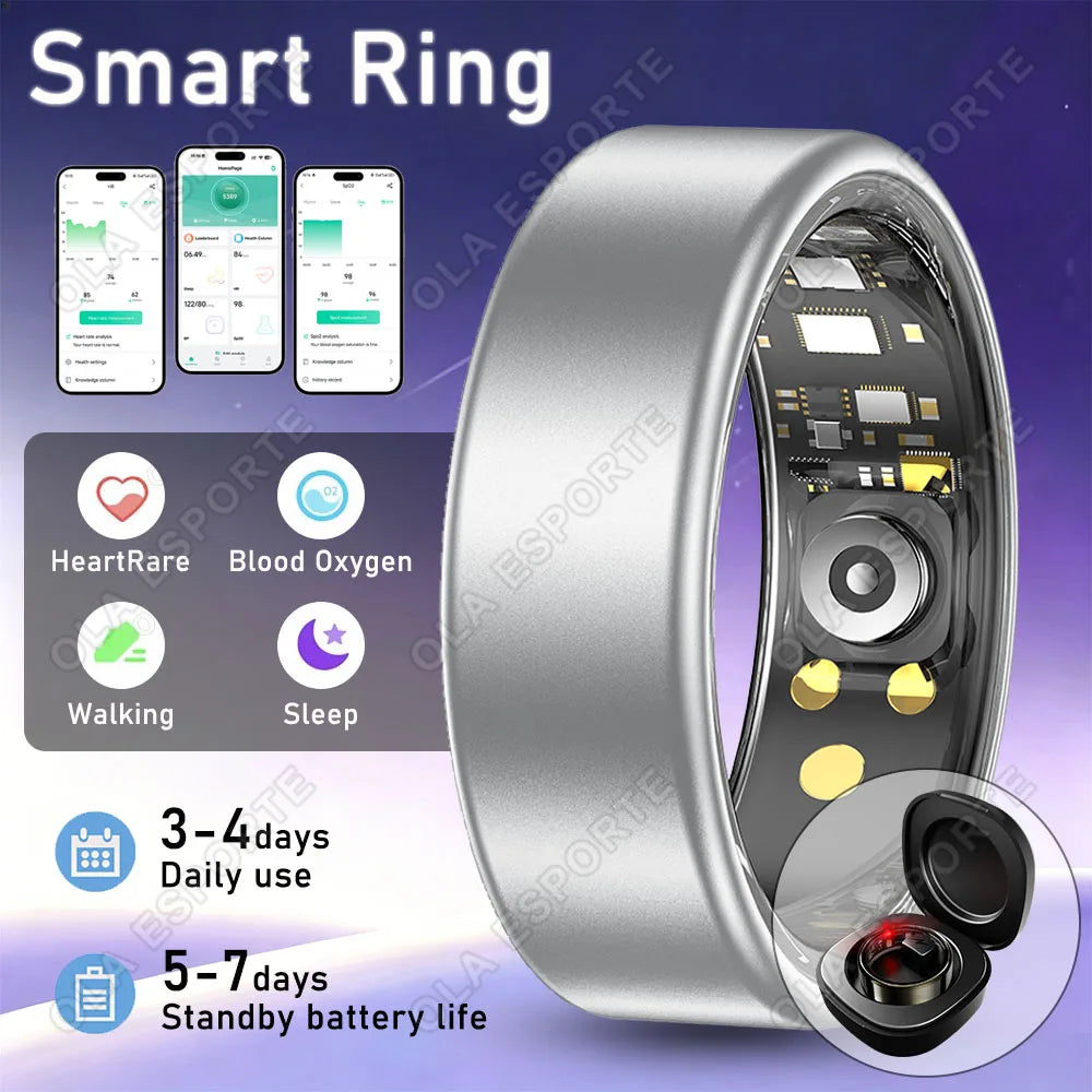 New Various Colors Available Smart Ring Bluetooth Heart Rate Sleep Monitoring Men Women Smartring Waterproof Health Sport Rings