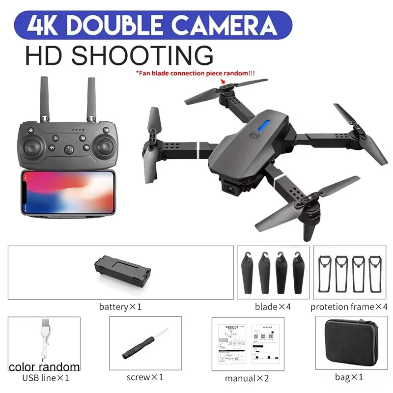 4K Camera Drone - Foldable Quadcopter with HD Lens for Beginners 4K-Black-DC-1B Tidesmit