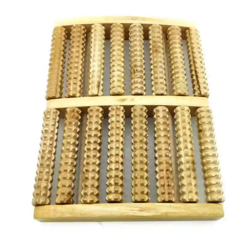 Wooden Foot Massager Roller | Deep Tissue Reflexology Tool Massage Roller 8 rows Tidesmit