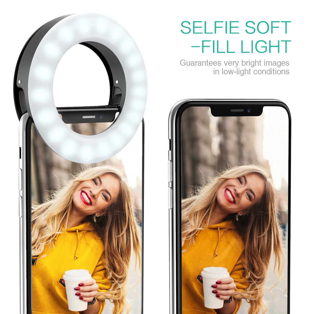 Selfie Ring Light Rechargeable LED for Phone & Laptop | Tidesmit Tidesmit
