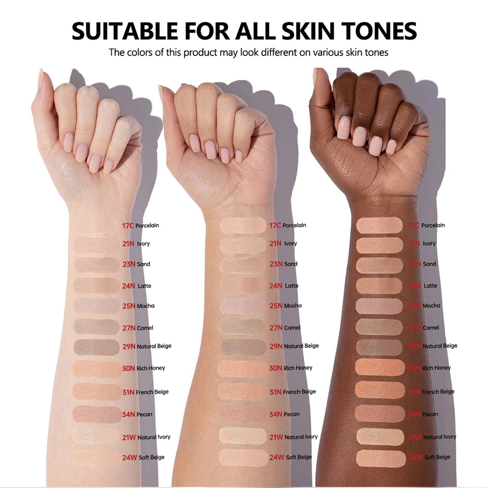 Tidesmit Lakerain waterproof sunscreen cushion foundation full coverage semi-matte makeup shade 12 swatch