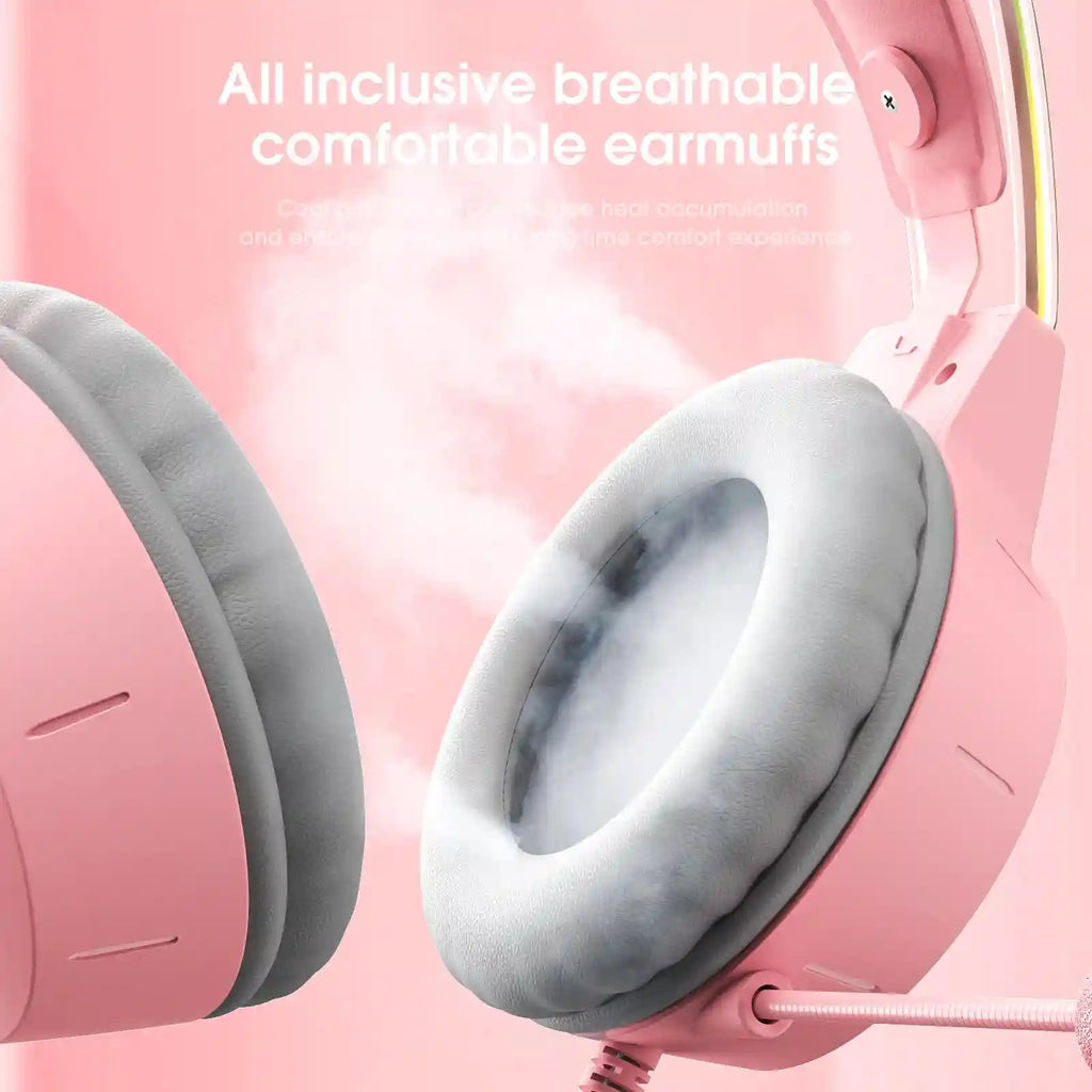 Gaming Headset with Mic - Wired RGB Over-Ear Headphones by Tidesmit Tidesmit