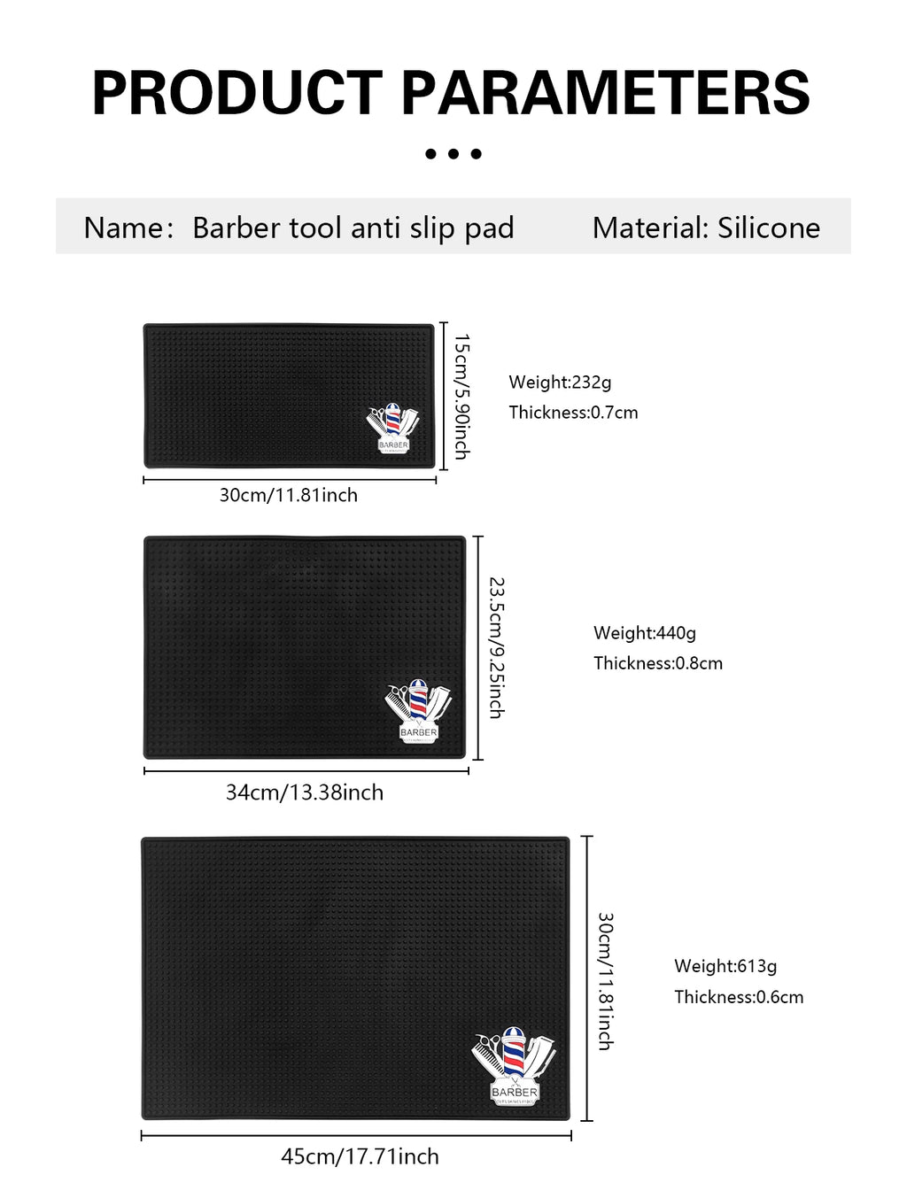 Barber Station Mat Non-Slip Pad for Professional Hair Tool Organization Massage Chairs Tidesmit