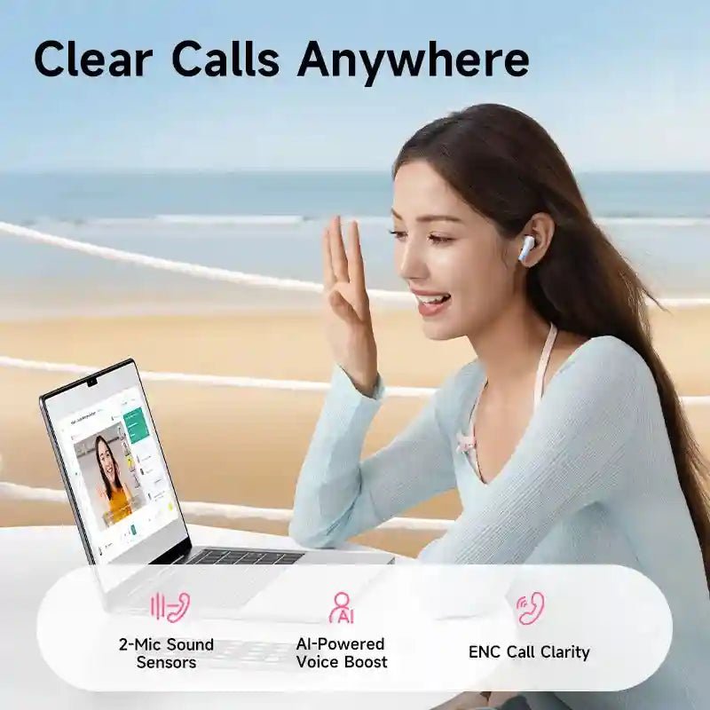 Wireless Earbuds with AI ENC, 40H Battery Life & Waterproof Build Tidesmit