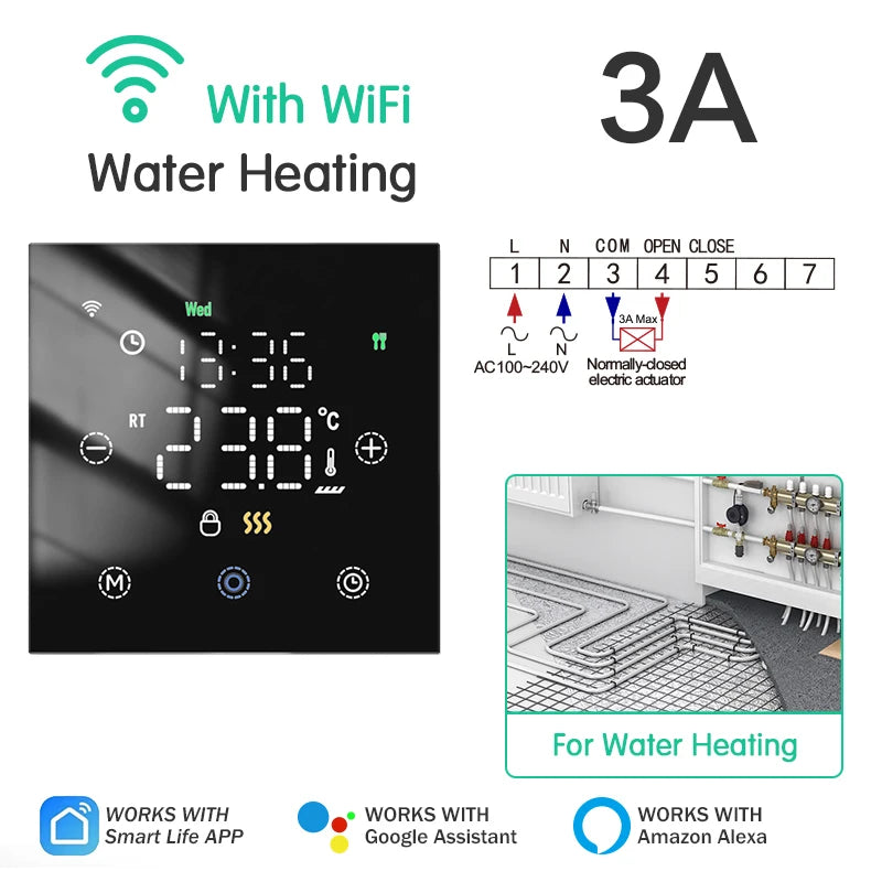 WiFi Smart Thermostat Tuya Remote Temperature Controller for Electric Floor Heating Water/Gas Boiler Yandex Google Home Alexa