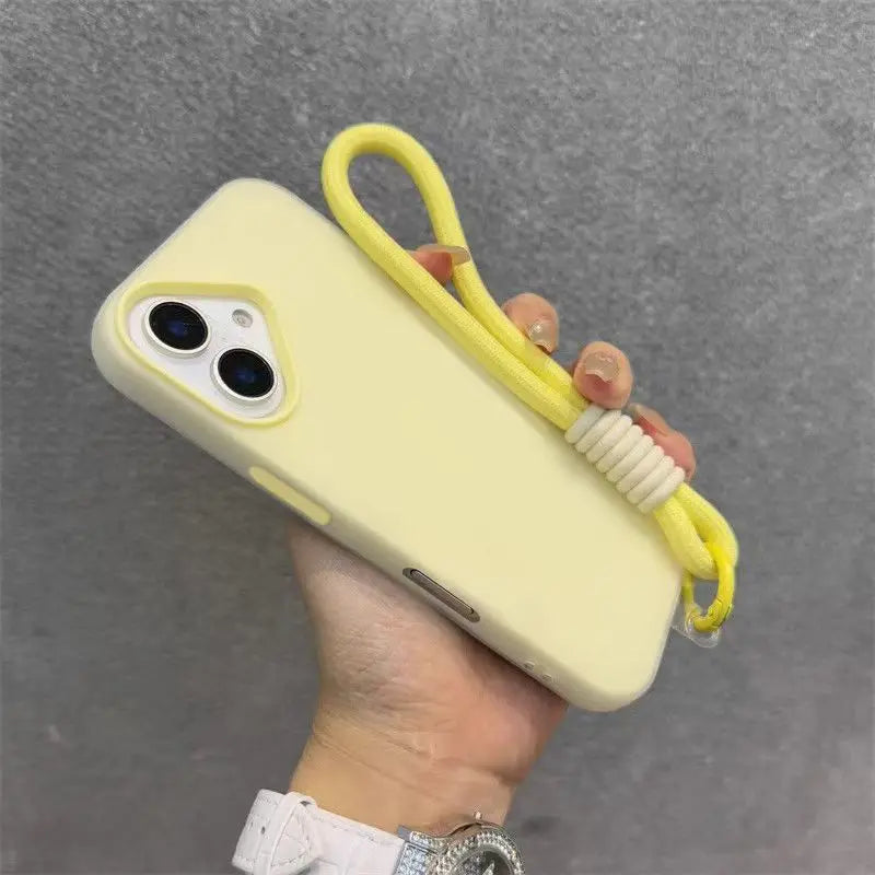 iPhone 15 Pro Max Matte Case with Wrist Strap - Slim Shock-Absorbing Cover Tidesmit