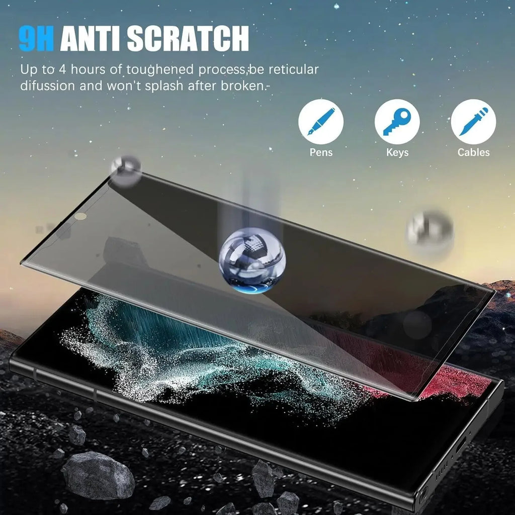 Privacy Screen Protector for Samsung Galaxy S24 Ultra - 9H Tempered Glass Tidesmit