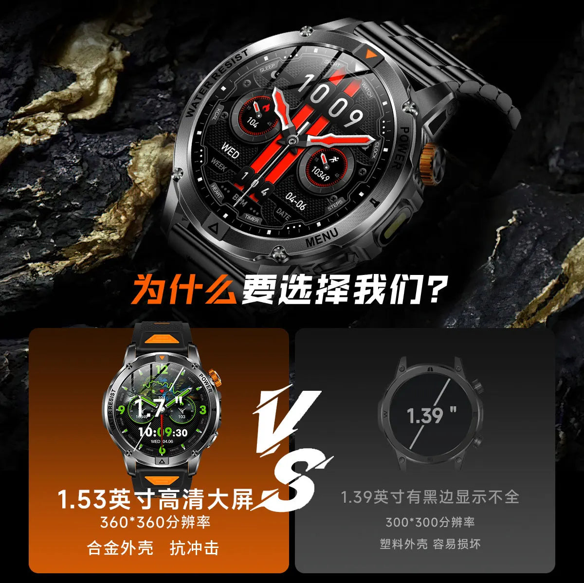 YLL-AK93 Outdoor Sport for Smart Watch Fitness Tracker Sleep Tracker IP67 Waterproof Heart Rate Monitor AMOLED Screen