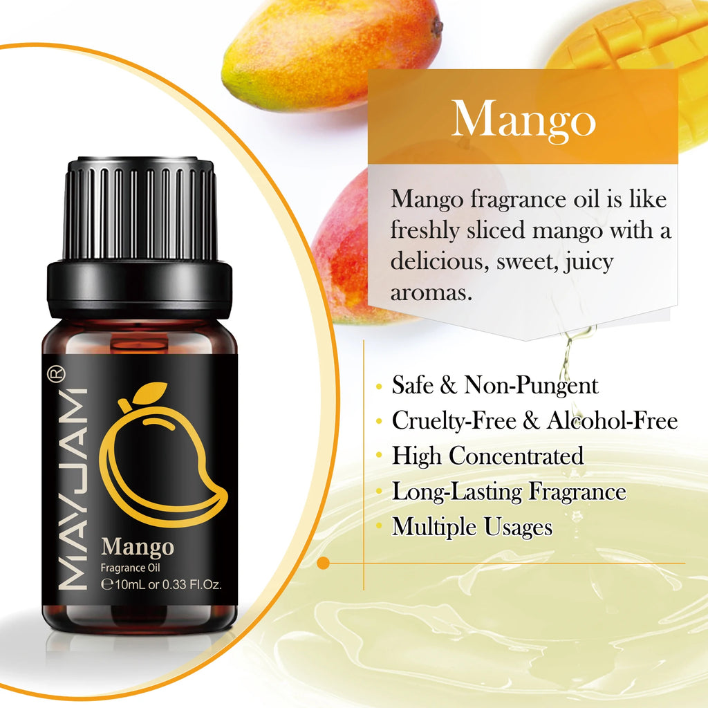 MAYJAM Fruit Fragrance Oil Strawberry Lemon Sweet Orange Papaya Litchi Kiwifruit Pear Fig Essential Oil Home Hotel Reed Diffuser
