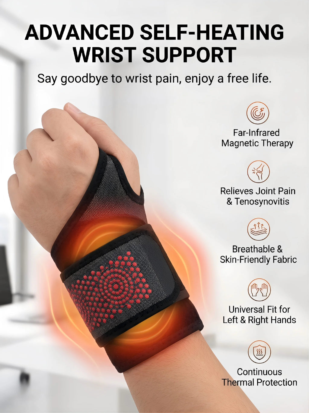 Adjustable Compression Wrist Support Brace Breathable & Comfortable Wrist Brace for Daily Wear Wrist Brace with Adjustable Strap