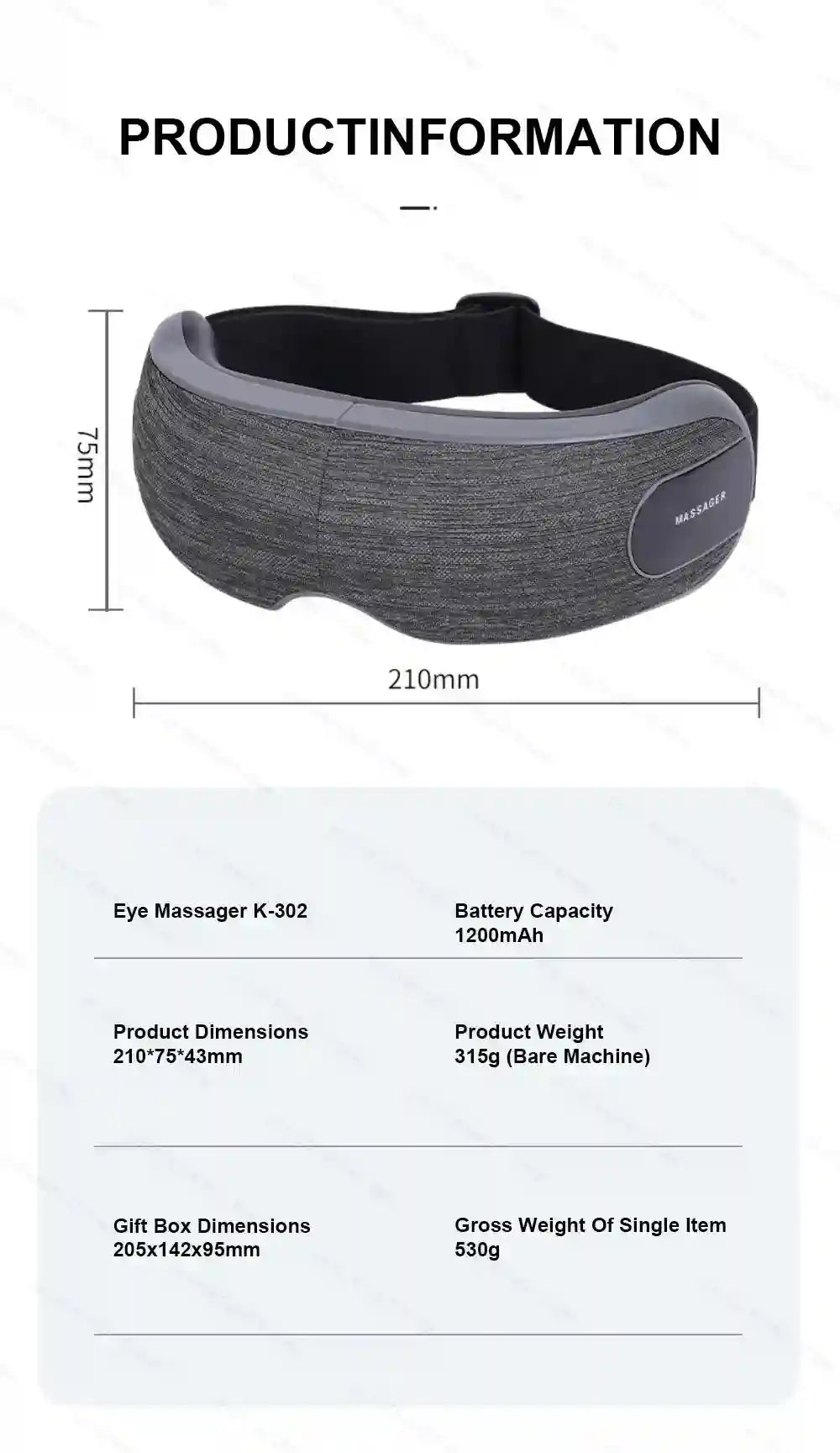 Smart Eye Massager with Heat and Air Compression - Black Eye Massage Instrument Tidesmit
