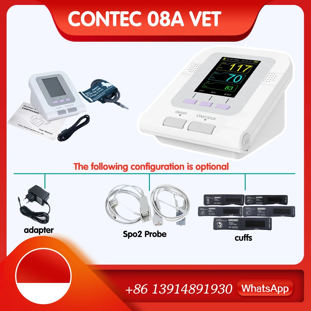 CONTEC08A Vet Use Electronic Sphygmomanometer Digital Blood Pressure Veterinary Vet Use Monitor Pets Dog Cat Horse Etc
