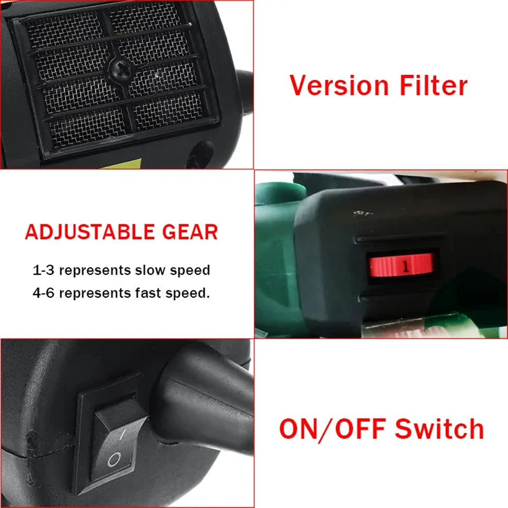 2000W electric sheep clipper with 6-speed adjustment and air filter for efficient goat and farm animal wool shearing.