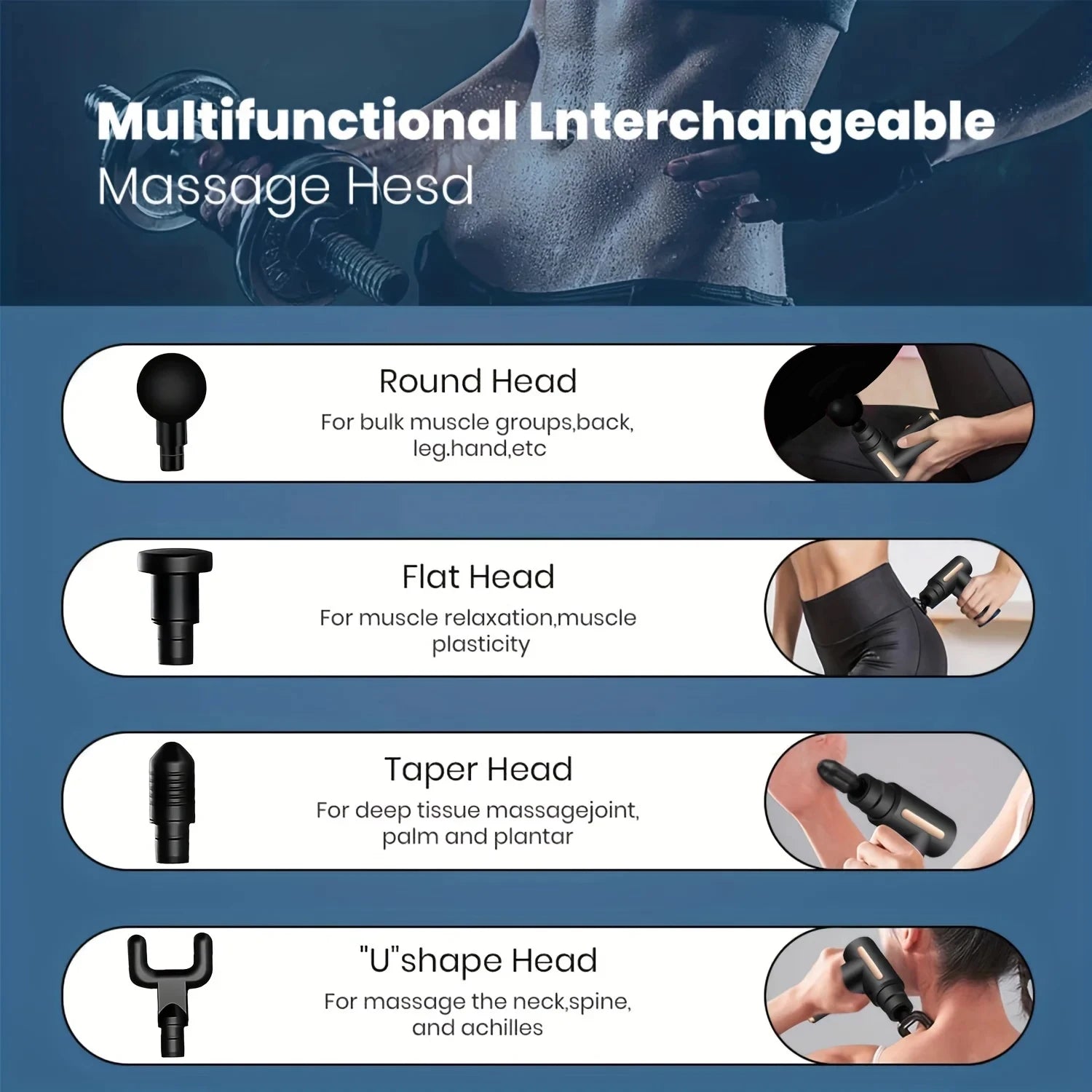Portable Massage Gun Deep Tissue Tool - Rechargeable Muscle Relief Body Shaping Massage Equipment Tidesmit