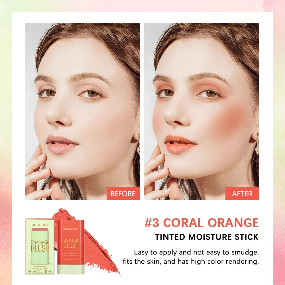 Tidesmit Multi-Functional Blush Stick swatch showing creamy waterproof formula and high color pigment