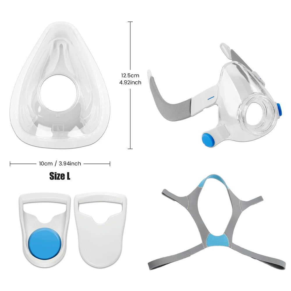 Complete AirFit F20 Full Face CPAP Mask Replacement Set Includes Mask Cushion, Headgear, Frame & Clips for Complete Mask Renewal