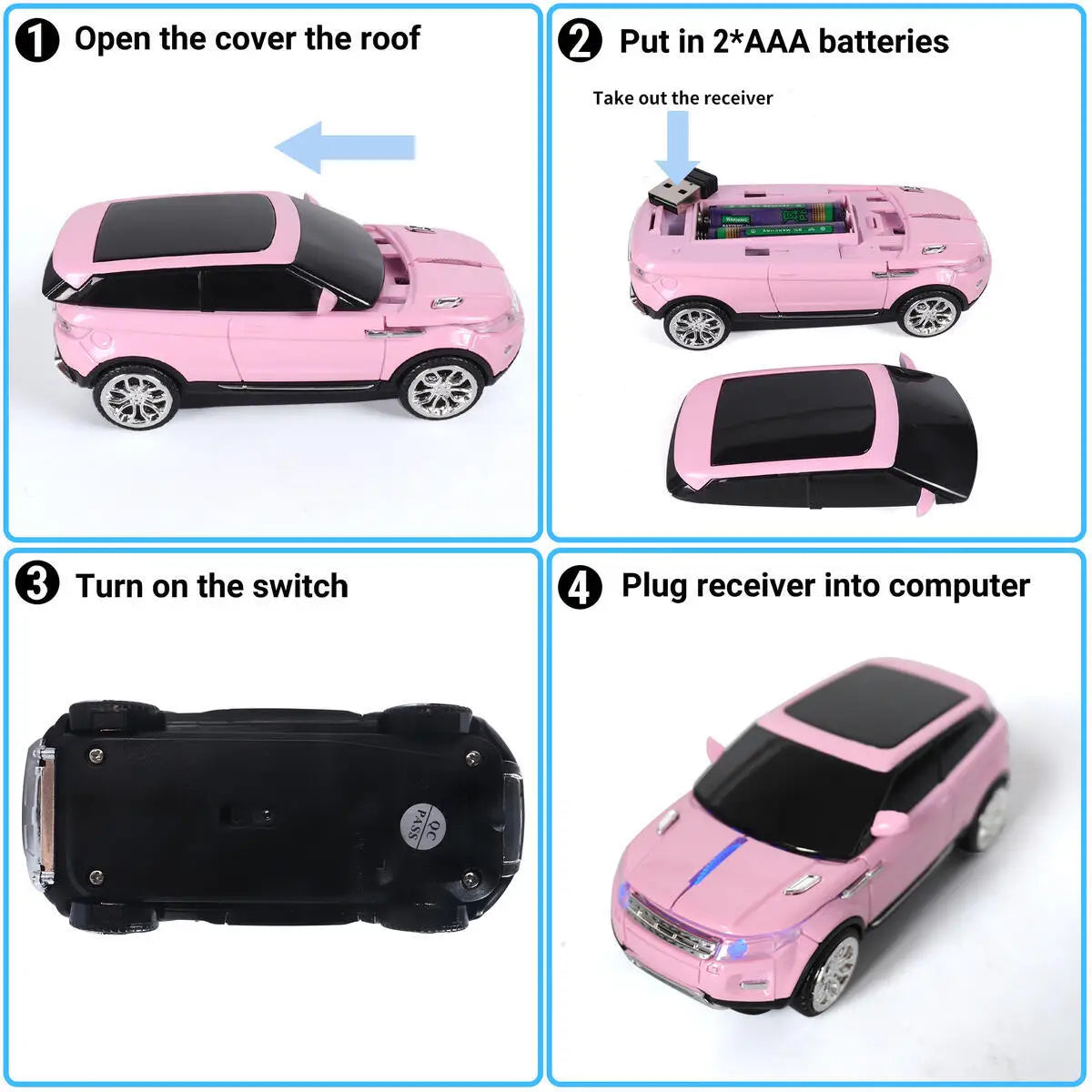 Portable Multiple Vehicle-Shaped Wireless Mouse Ergonomcis Mute Keys Optical Mause For Desktop Notebook Accessories Kids Gifts