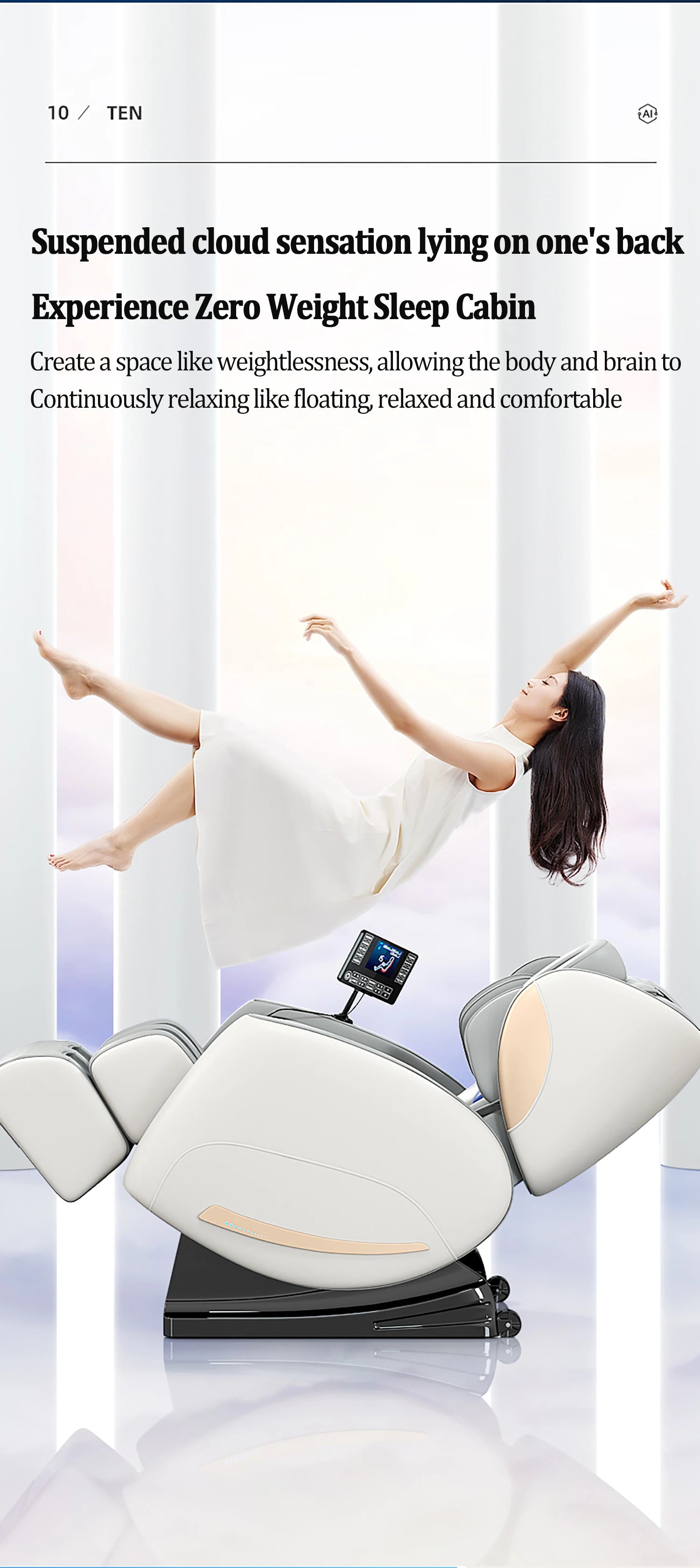 Massage Chair Zero Gravity Recliner with Heat Therapy & Bluetooth Massage Chairs Tidesmit