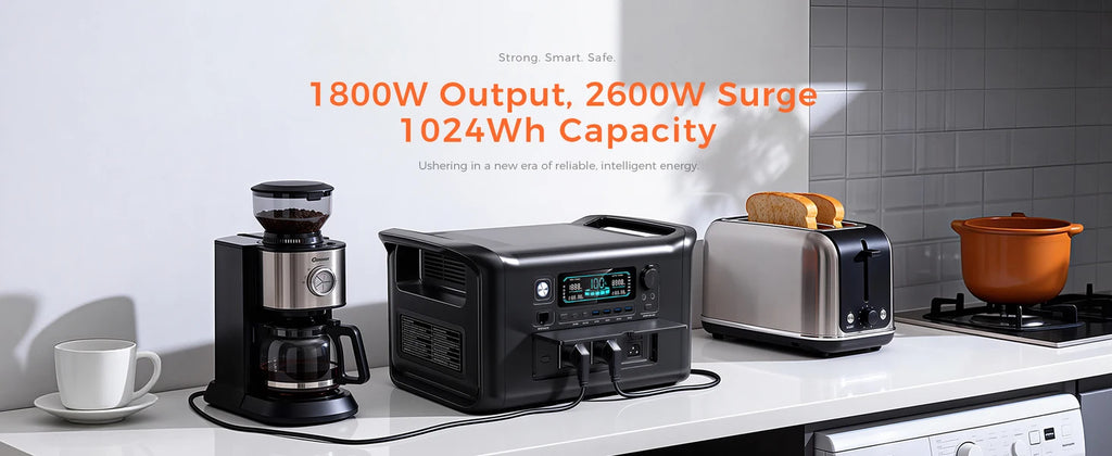 CTOLITY AP1000 1800W 1024WH Portable UPS Power Station LiFePO4 Battery AP400 500W 345WH Solar Generator Outdoor Power Supply