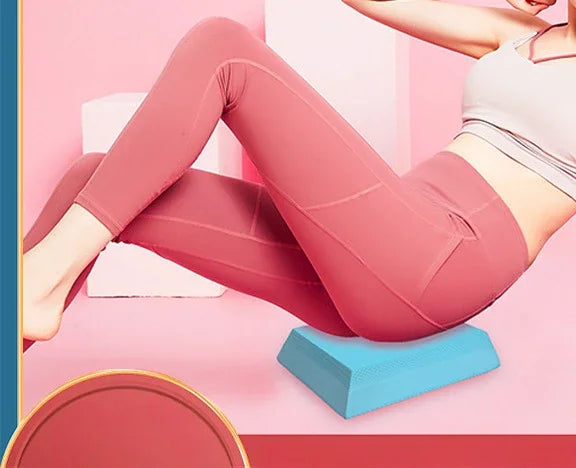Household trapezoidal yoga fitness TPE balance pad massage yoga exercise balance cushion equipment rebounds quickly and cushions