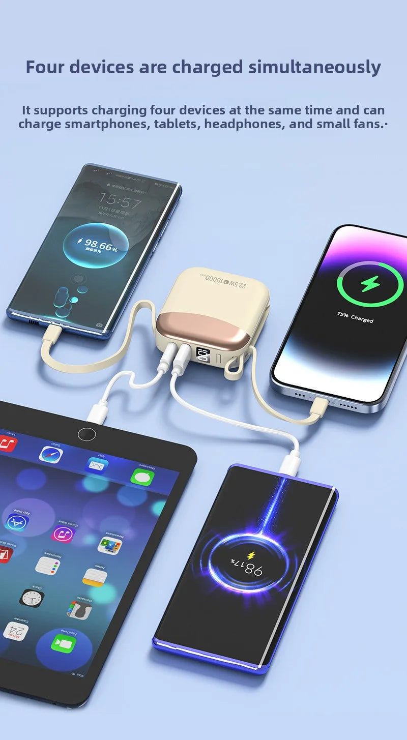 10000mAh Portable Charger - 66W Fast Charging Power Bank for Devices Tidesmit
