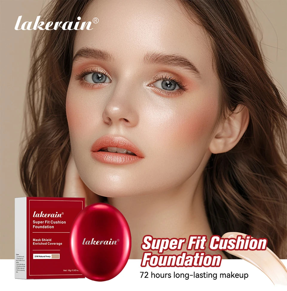 Tidesmit Lakerain waterproof cushion foundation providing full coverage and semi-matte finish for natural face makeup