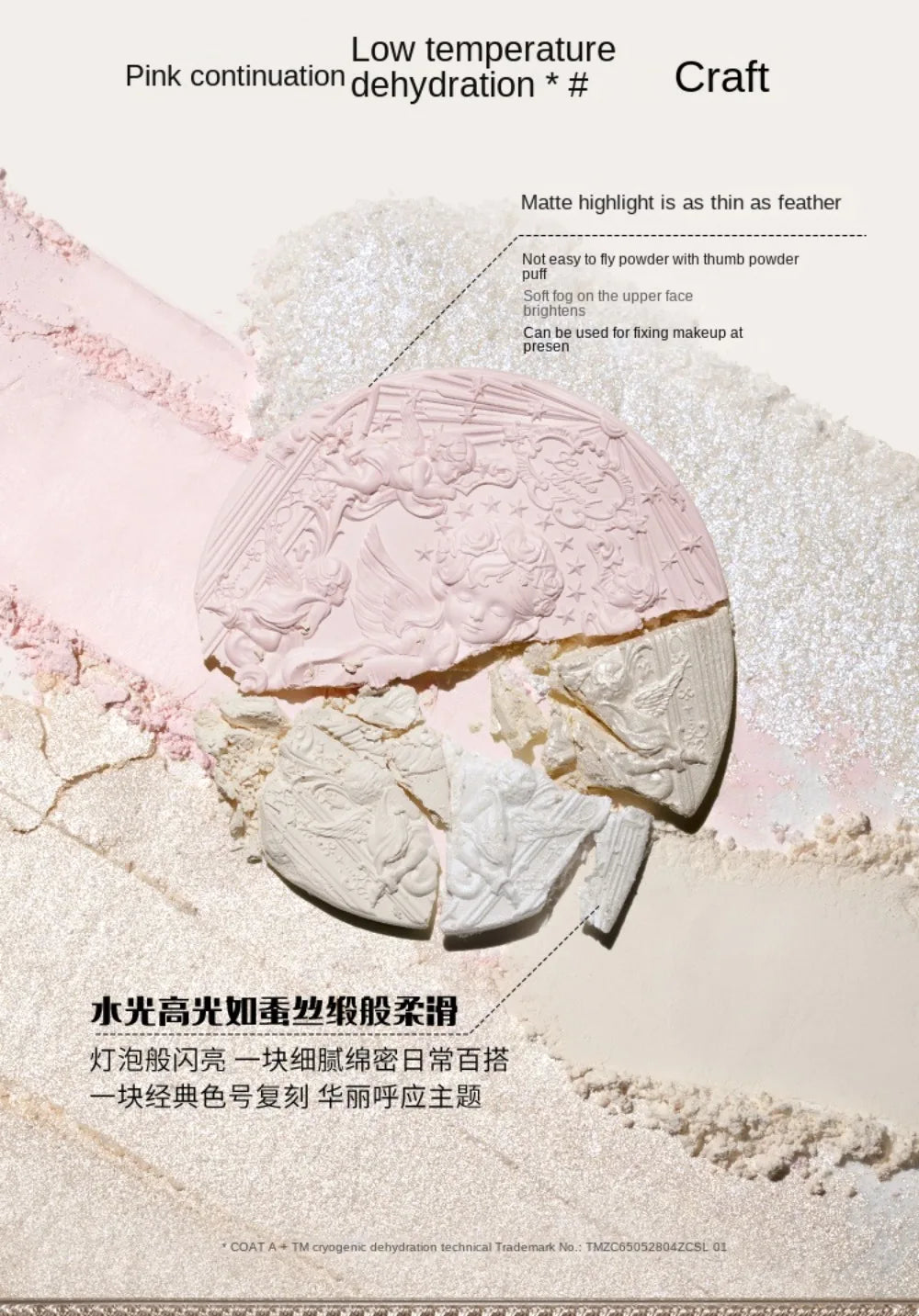 Tidesmit Flower Knows Little Angel relief highlighter palette face makeup texture close-up