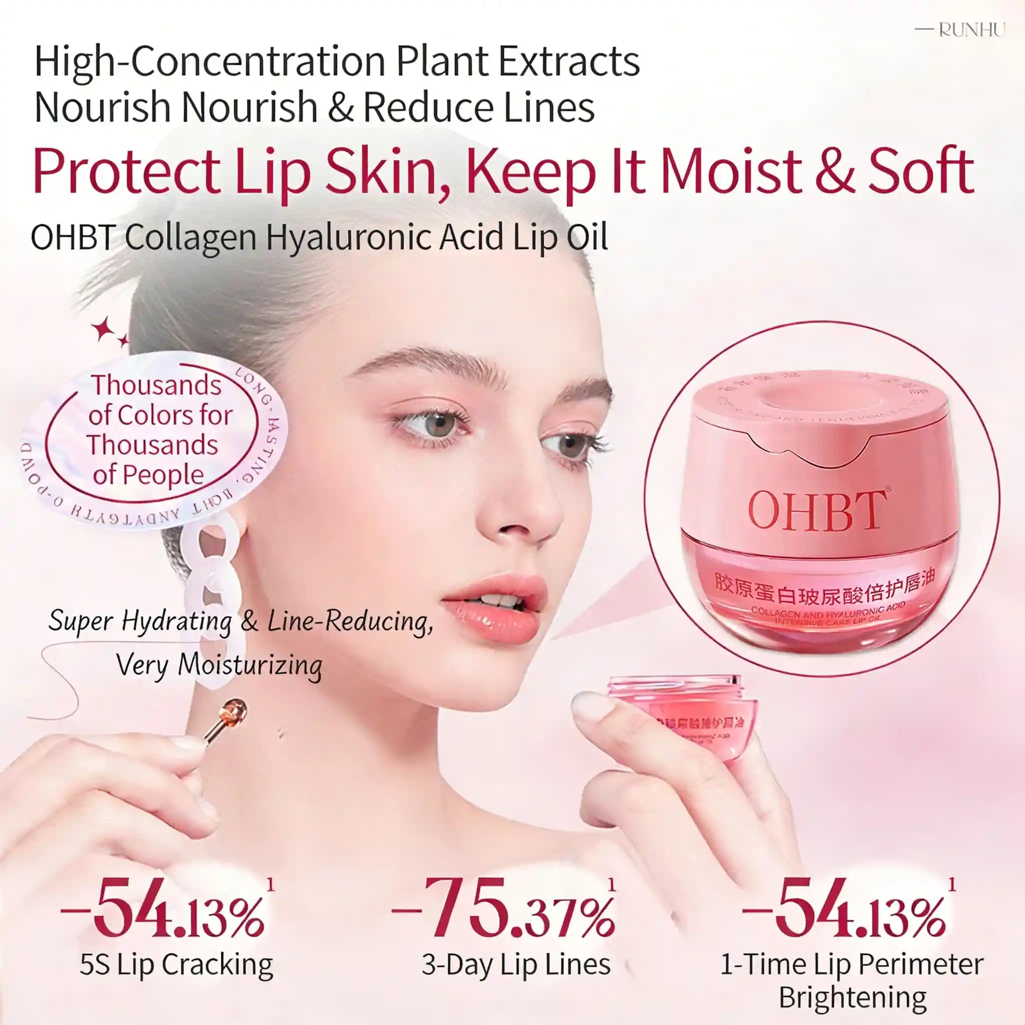 Lip Plumping Oil With Hyaluronic Acid - Hydrating Gloss Treatment Lip Care Tidesmit