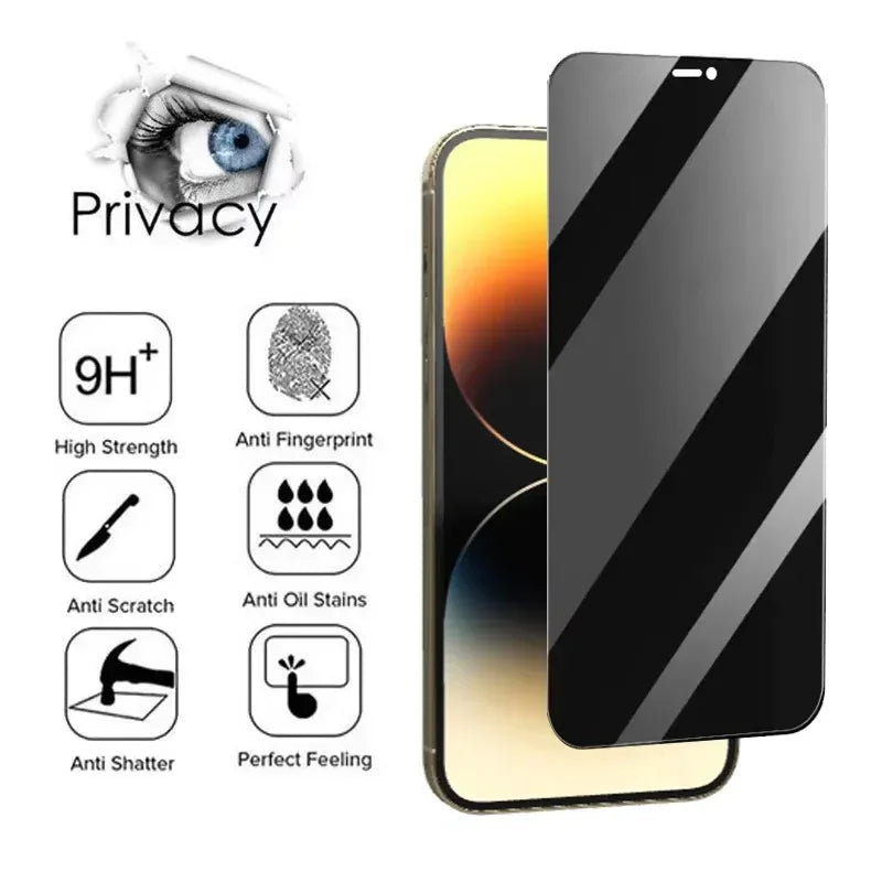 Privacy Screen Protector for iPhone 16 Pro Anti-Spy Tempered Glass Tidesmit
