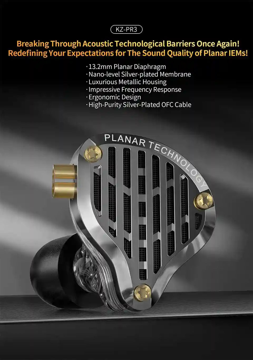 Tidesmit Planar Magnetic Wired Earphones with 13.2mm Driver Tidesmit