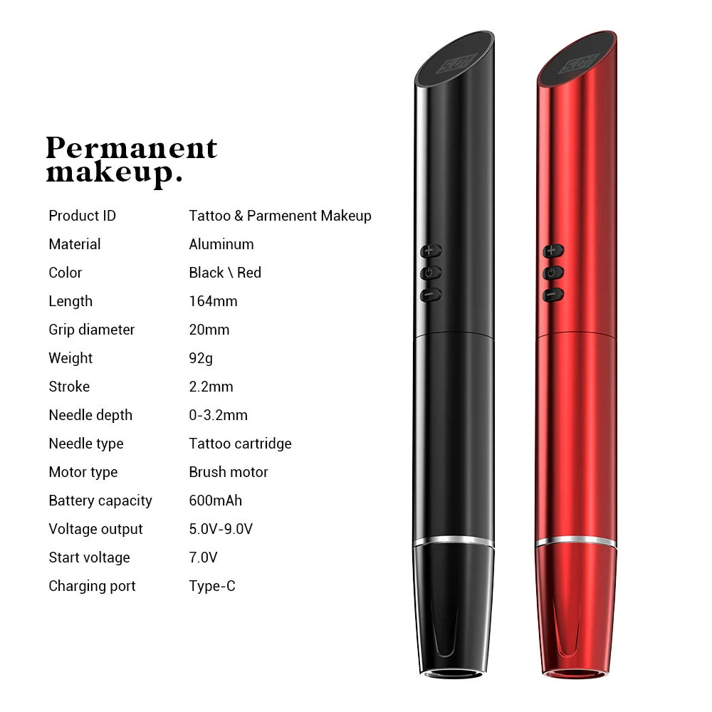 PMU Machine for Eyebrows - Rotary Pen Tool (Red/Black) Permanent Makeup Machines Tidesmit