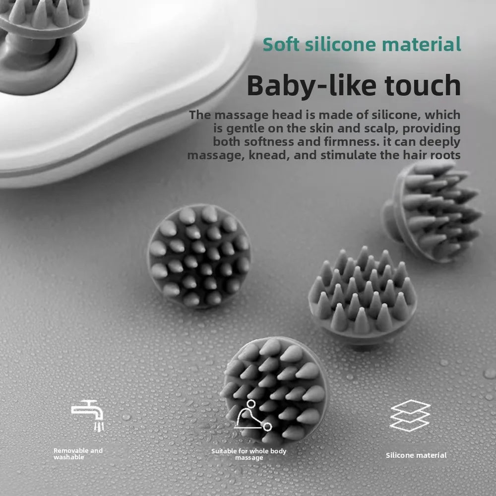 Electric Scalp Massager | Cordless Stress Relief Device for Home Spa Relaxation Treatment Tidesmit