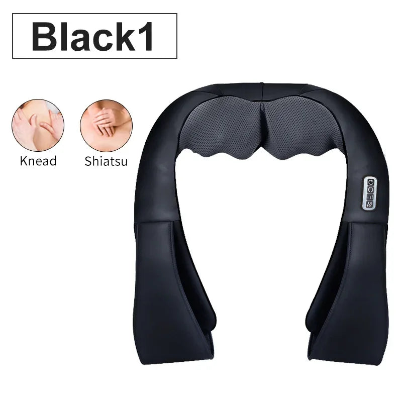 Electric Back Massager with Heat for Deep Tissue Muscle Relief Back Massage Instrument Black one Tidesmit