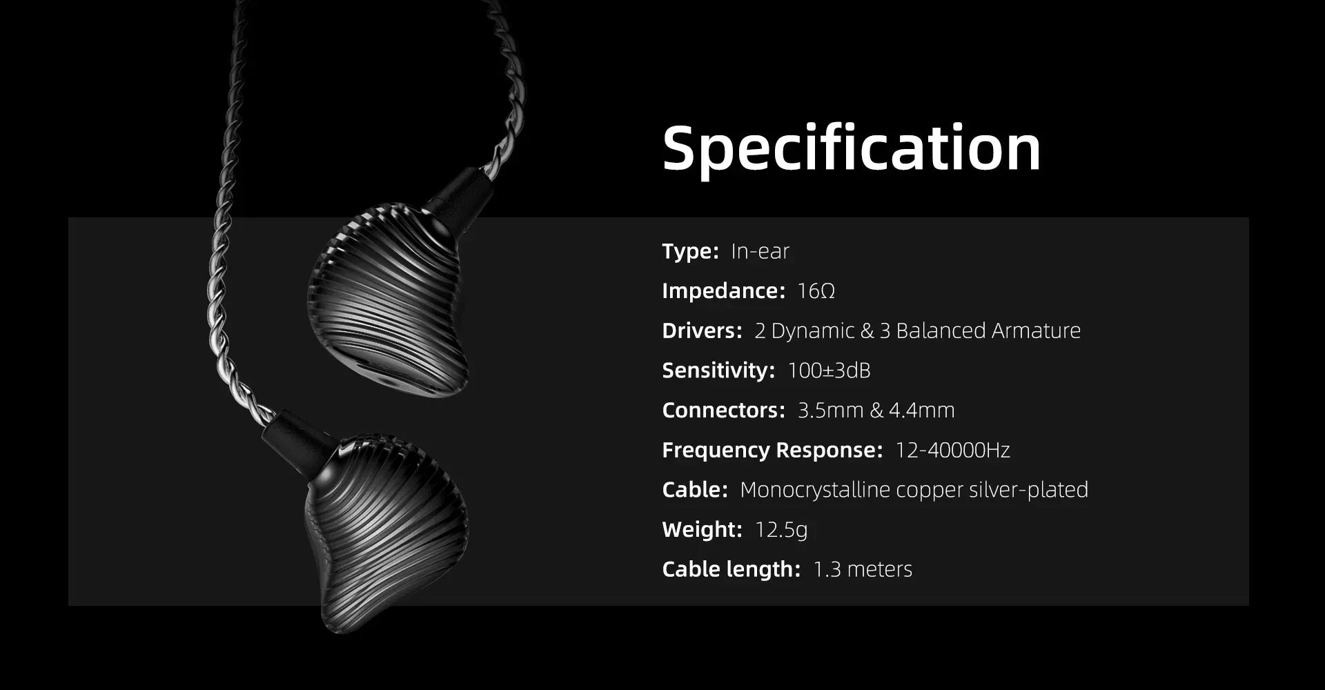 Shanling ME600 In-Ear Monitors 5 Driver Hybrid Audio | Tidesmit Tidesmit