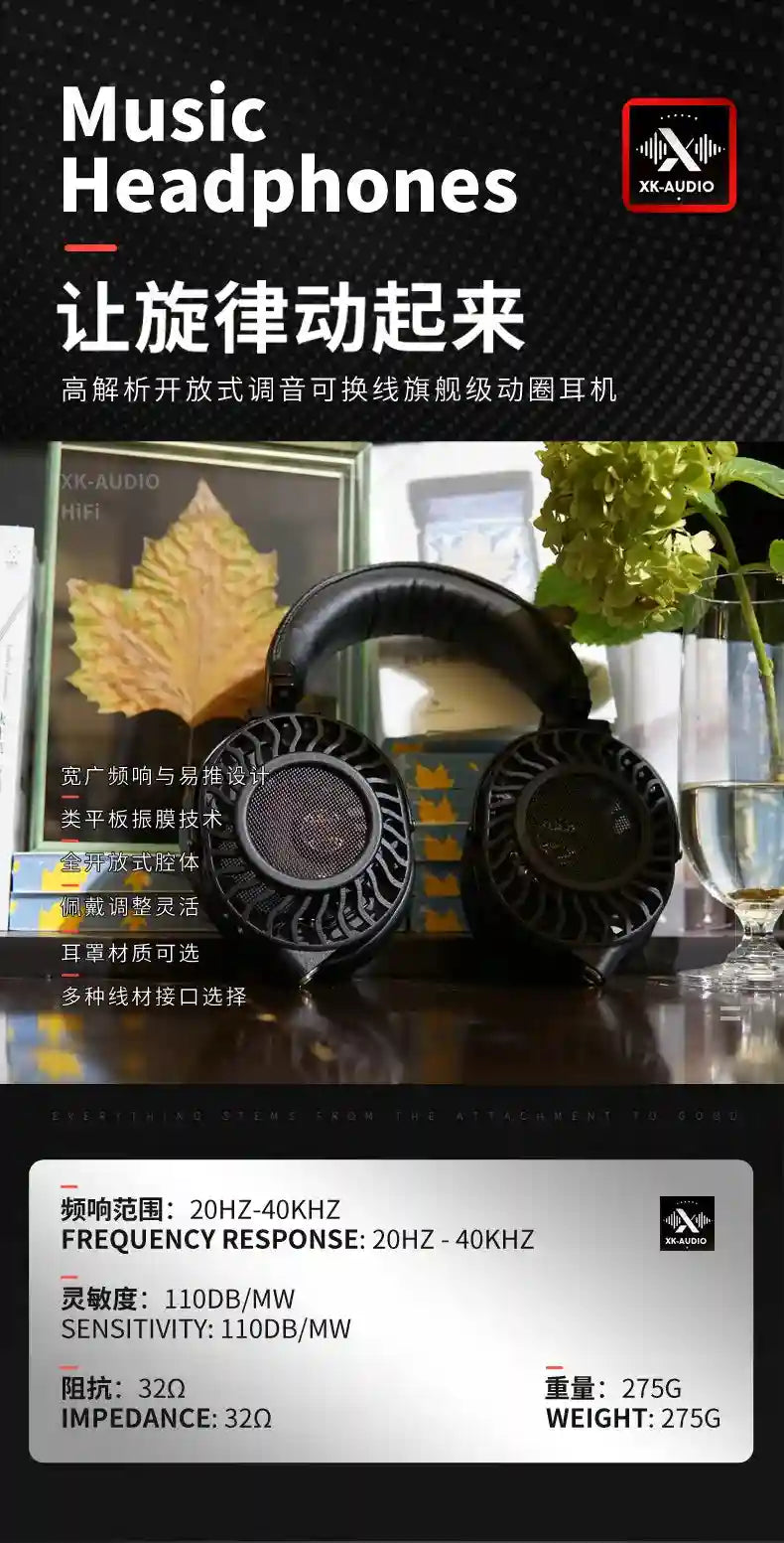 Open-Back Hi-Fi Headphones | Clear Dynamic Driver Audiophile Over-Ear Tidesmit