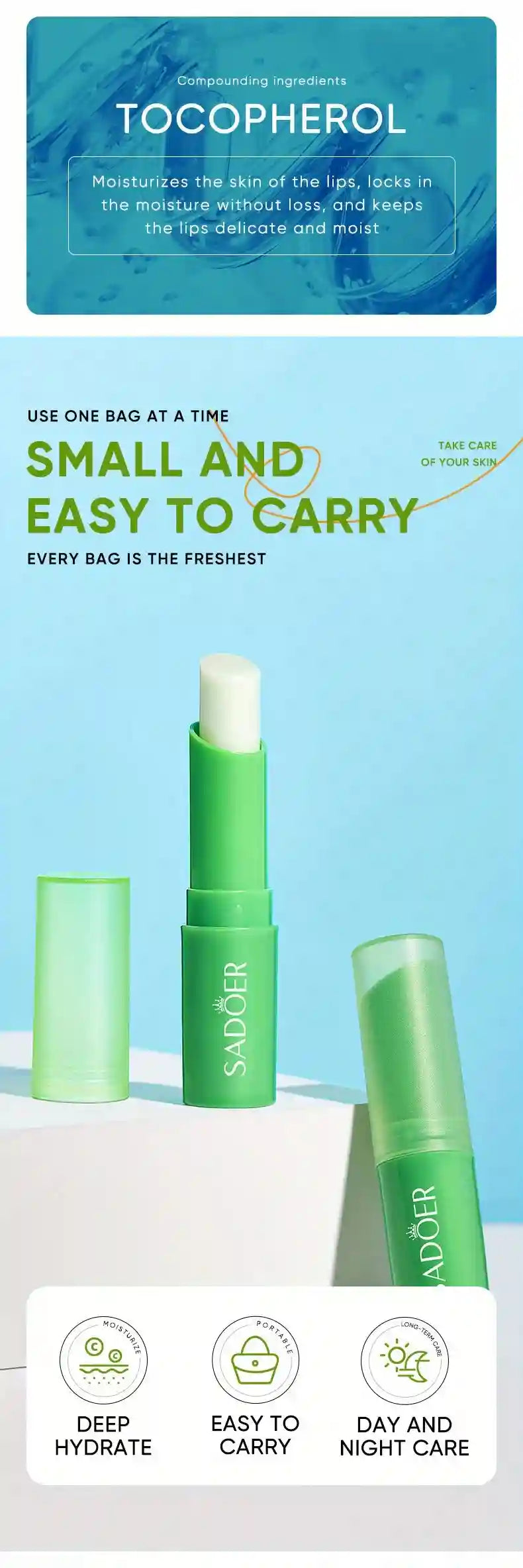Aloe Vera Lip Balm for Hydrating Dry Lips - Cruelty-Free Lip Care Set Lip Care Tidesmit