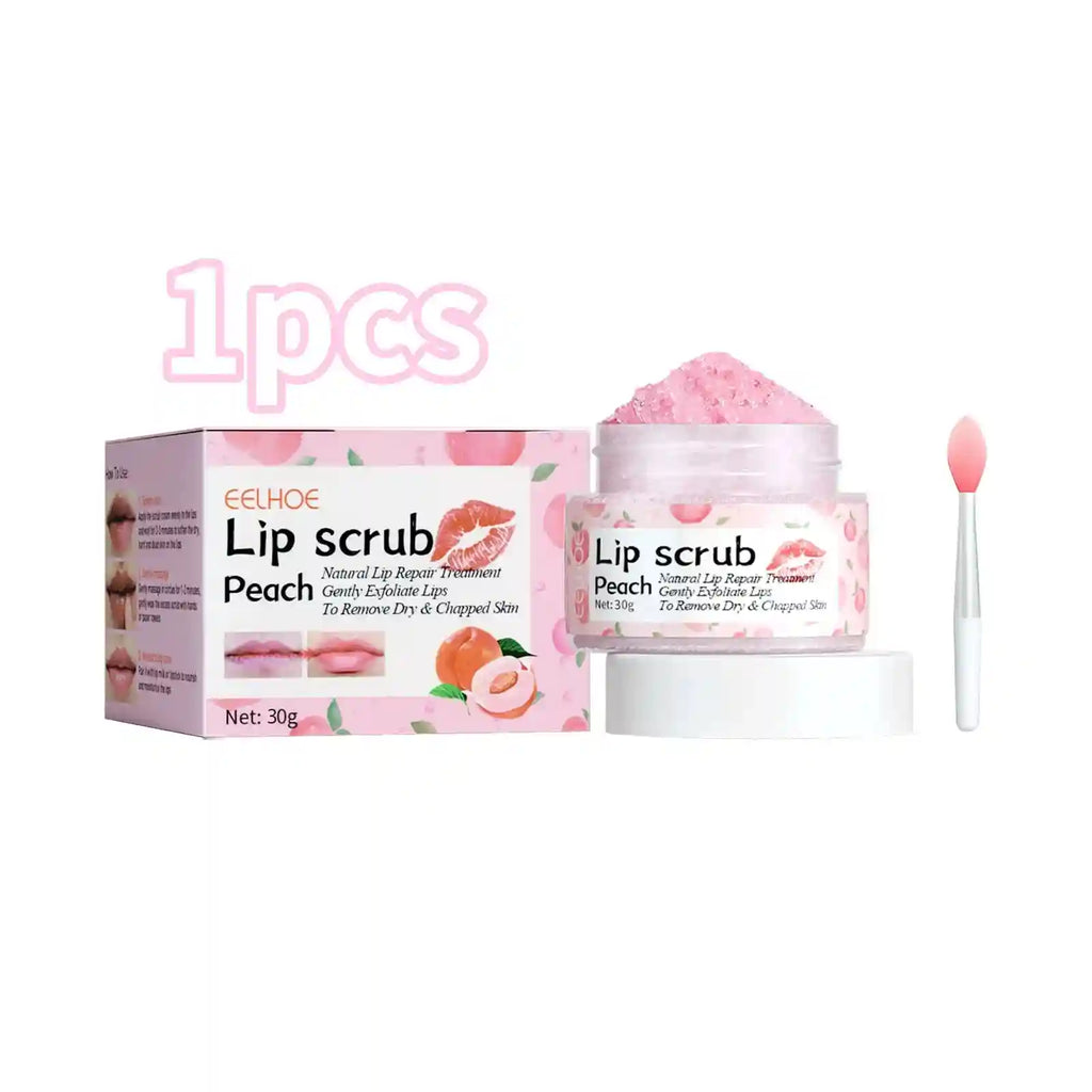 Peach Lip Scrub for Dry Cracked Lips - Exfoliating Lip Care Treatment Lip Care 1pcs Tidesmit