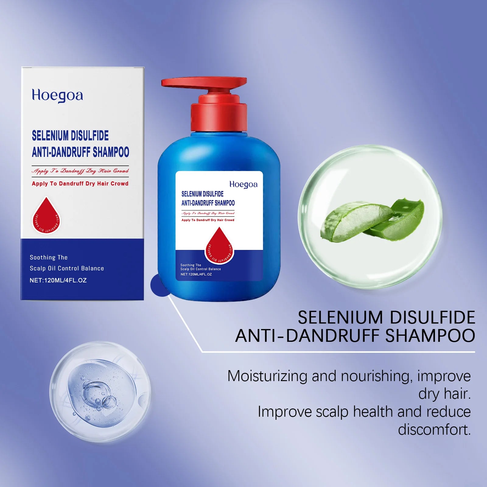 Selenium Disulfide Shampoo Anti-Dandruff Oil Control Repair Dry Hair Deep Clean Soothing Scalp Enhance Hair Luster Elasticity