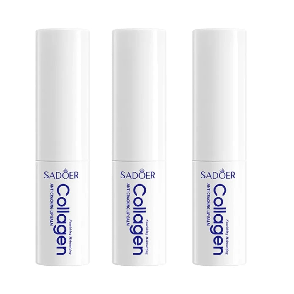 Moisturizing Lip Balm for Dry Lips - Hydrating Collagen Treatment Stick Lip Care 3pcs China Mainland Tidesmit