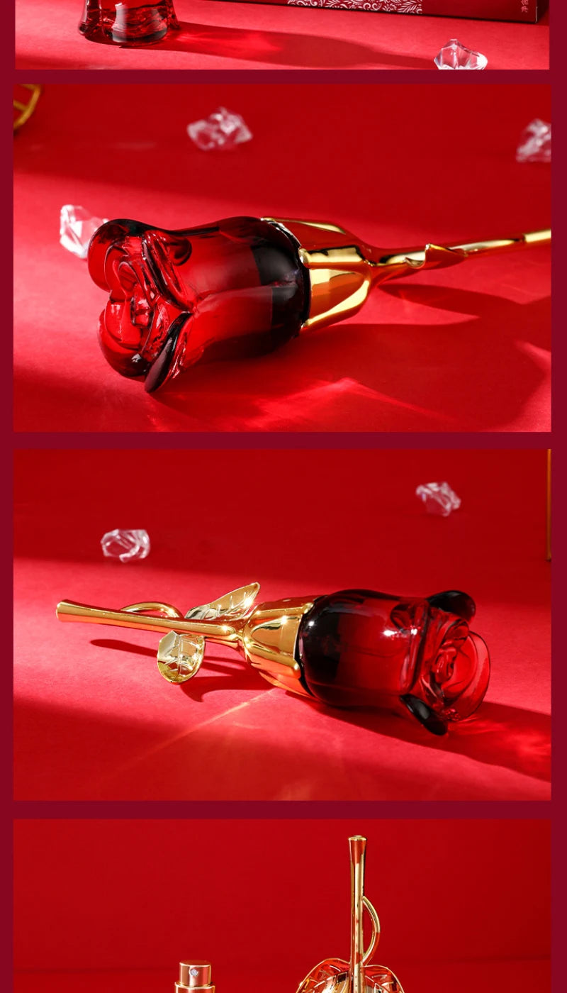 WARMKISS Midnight Rose EDP: 50ml floral perfume in a unique red rose-shaped bottle. Long-lasting women’s niche scent.