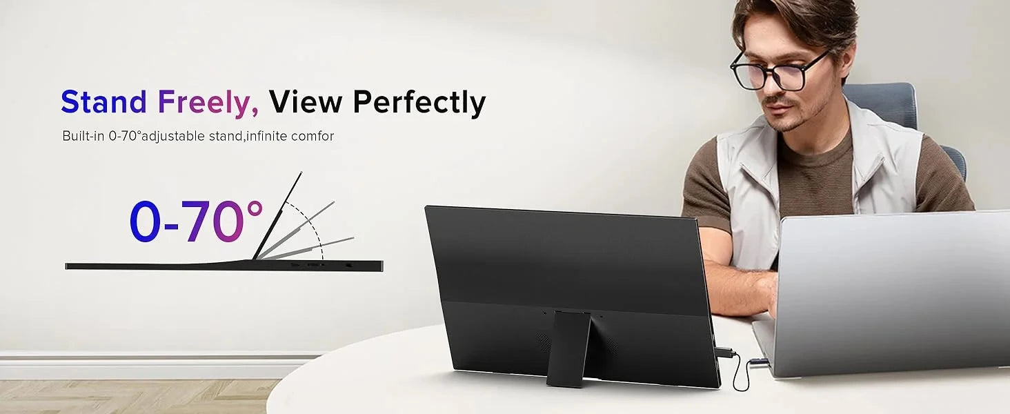 AHXJKA 17.3“ Portable Screen Monitor Display 1600*900P 16:10 250cd/㎡ IPS Panel  Extend For Mobile Phone Gaming TV Box PS4 PS5