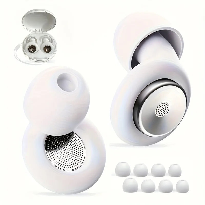 Ear Plugs for Sleeping Noise Cancelling 45dB, Reusable Silicone Earplugs with 8 Eartips and Portable Storage Case