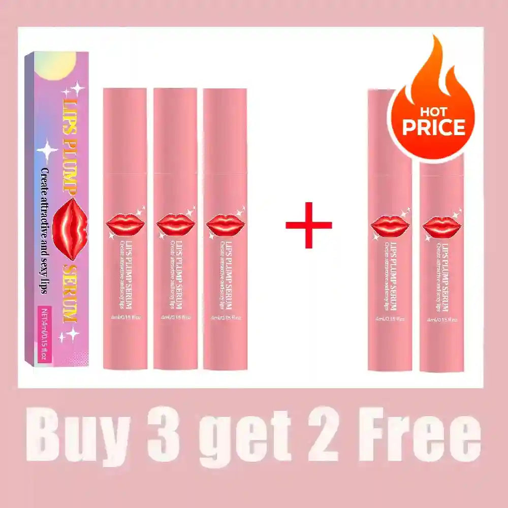 Lip Plumper Serum - Natural Volume Boost & Hydrating Lip Treatment Lip Care Buy 3 Get 2 Free Tidesmit