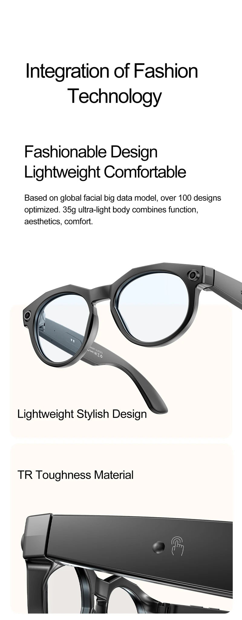 AI Smart Glasses with 8K Camera and Voice Translation - Tidesmit Tidesmit