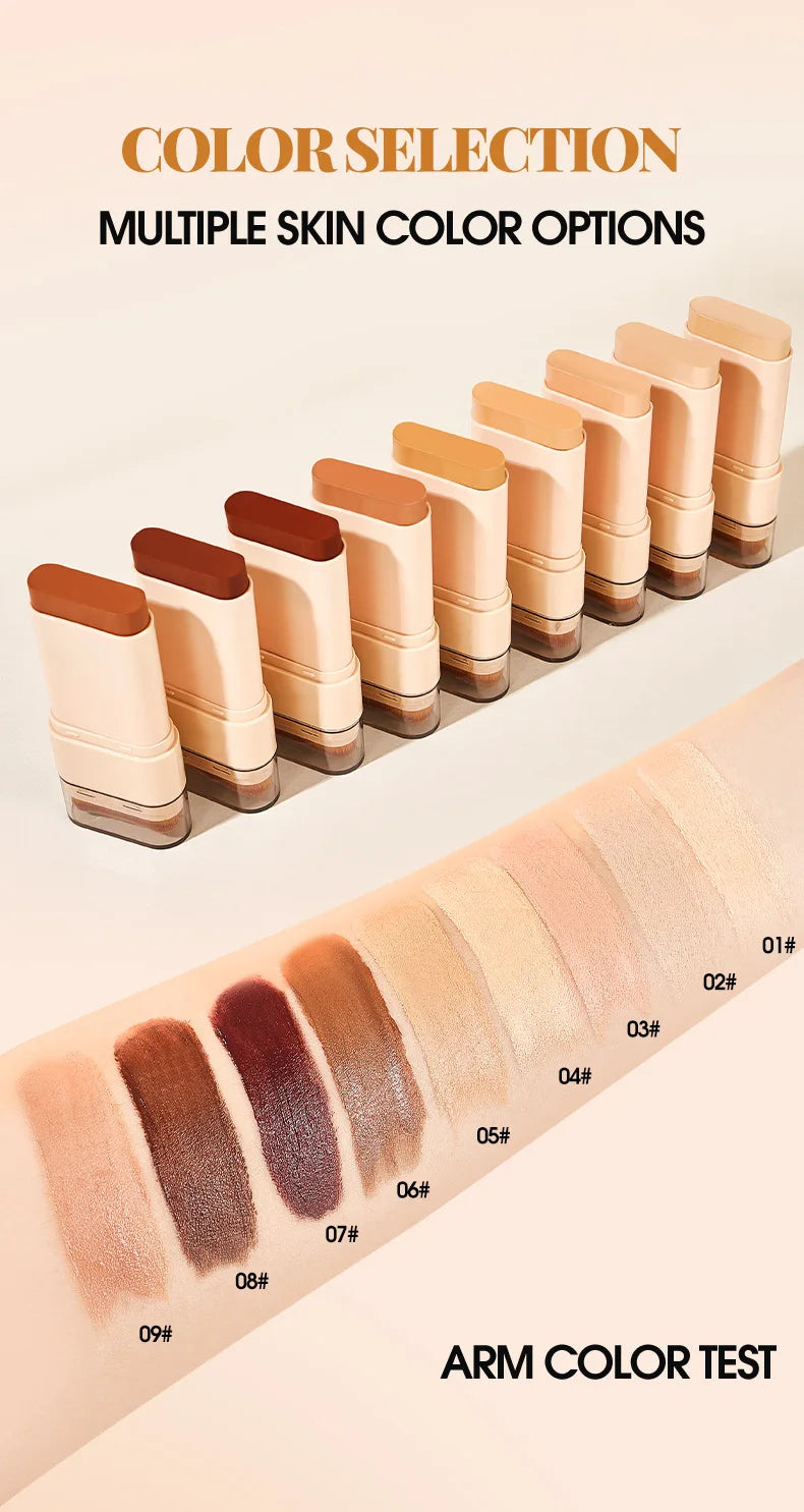 Tidesmit Eraser Double-Head Foundation Stick face makeup texture close-up nine-color waterproof non-clogging cream