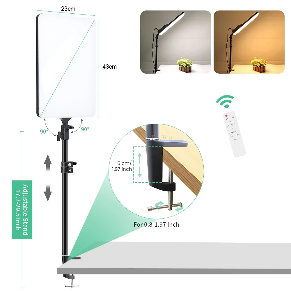 LED Video Light Panel | 50W Bi-Color Studio Lamp for Content Creation Tidesmit