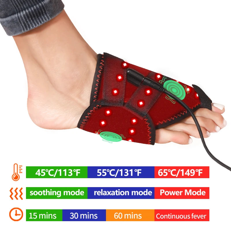 Electric Ankle Massager with Heat and Vibration for Targeted Recovery Relaxation Treatment Tidesmit