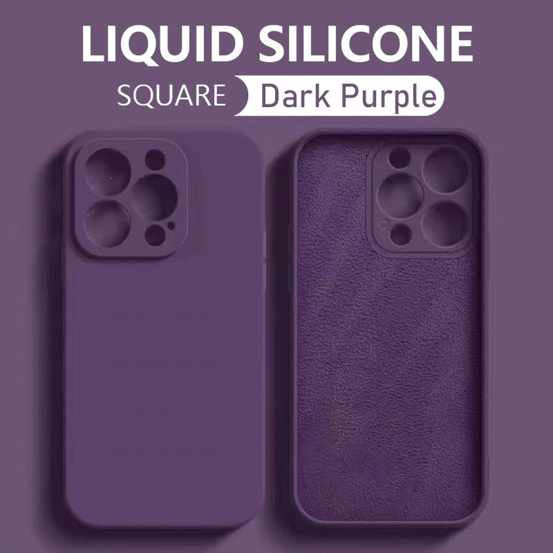 iPhone 15 Pro Silicone Case – Shock-Absorbing Slim Fit Cover Dark purple Tidesmit