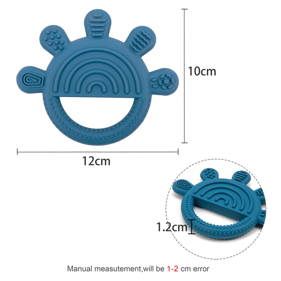 1pc Silicone Teether Toy BPA Free 0-12 Baby Toys Teething Ring Sensory Toys For Kids Chewing Teething Soothing Toys Accessories